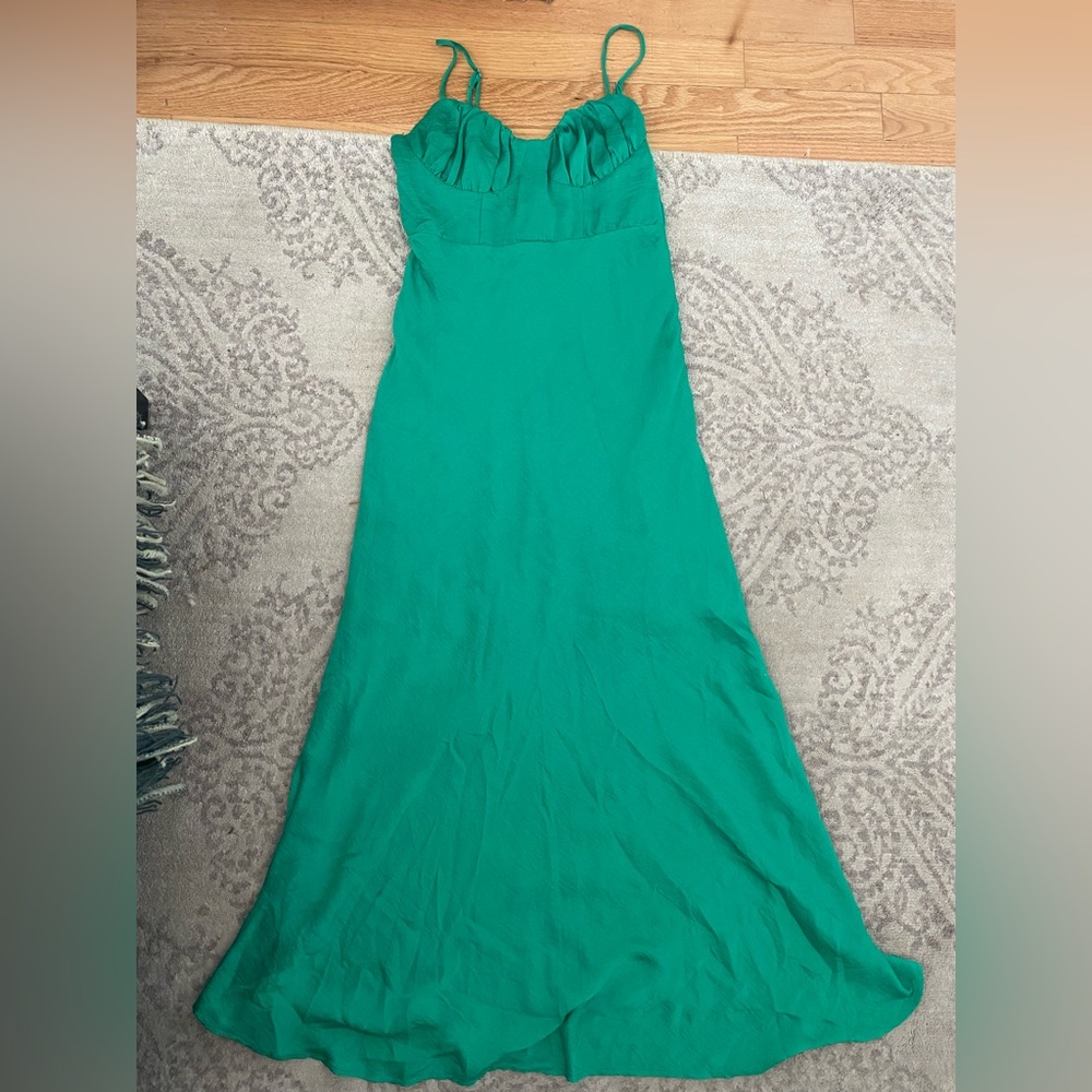 Emerald green midi dress